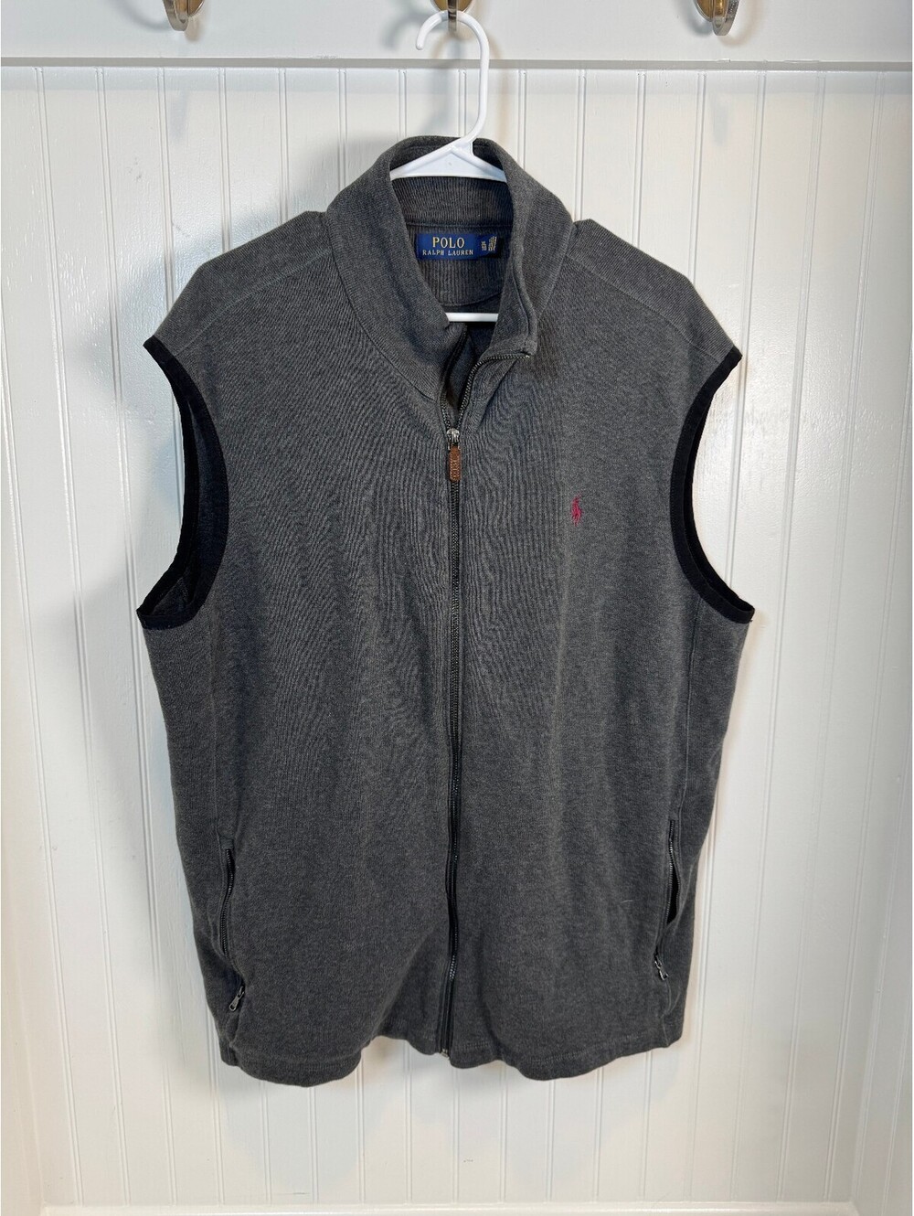 Polo Ralph Lauren Men's Gray Full-Zip Sleeveless Fleece Vest XL
